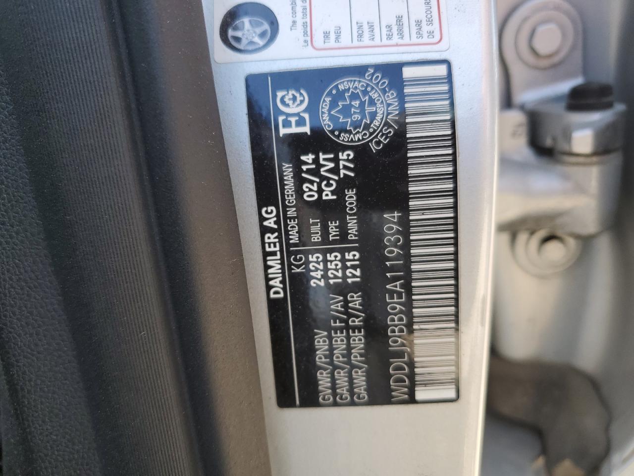 2014 Mercedes-Benz Cls 550 4Matic VIN: WDDLJ9BB9EA119394 Lot: 59005855