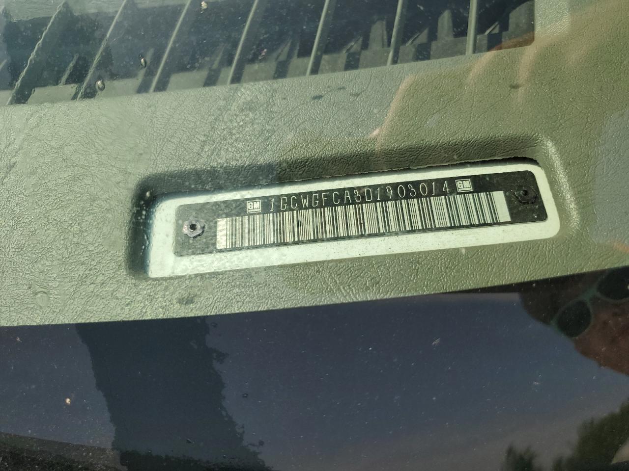 2013 Chevrolet Express G2500 VIN: 1GCWGFCA3D1903014 Lot: 61037405