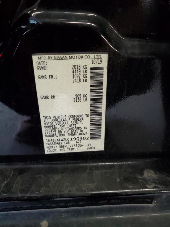 2020 Nissan Altima Sl VIN: 1N4BL4EW2LC190302 Lot: 62868055