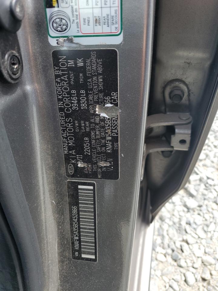 2011 Kia Forte Sx VIN: KNAFW5A35B5452866 Lot: 62063765