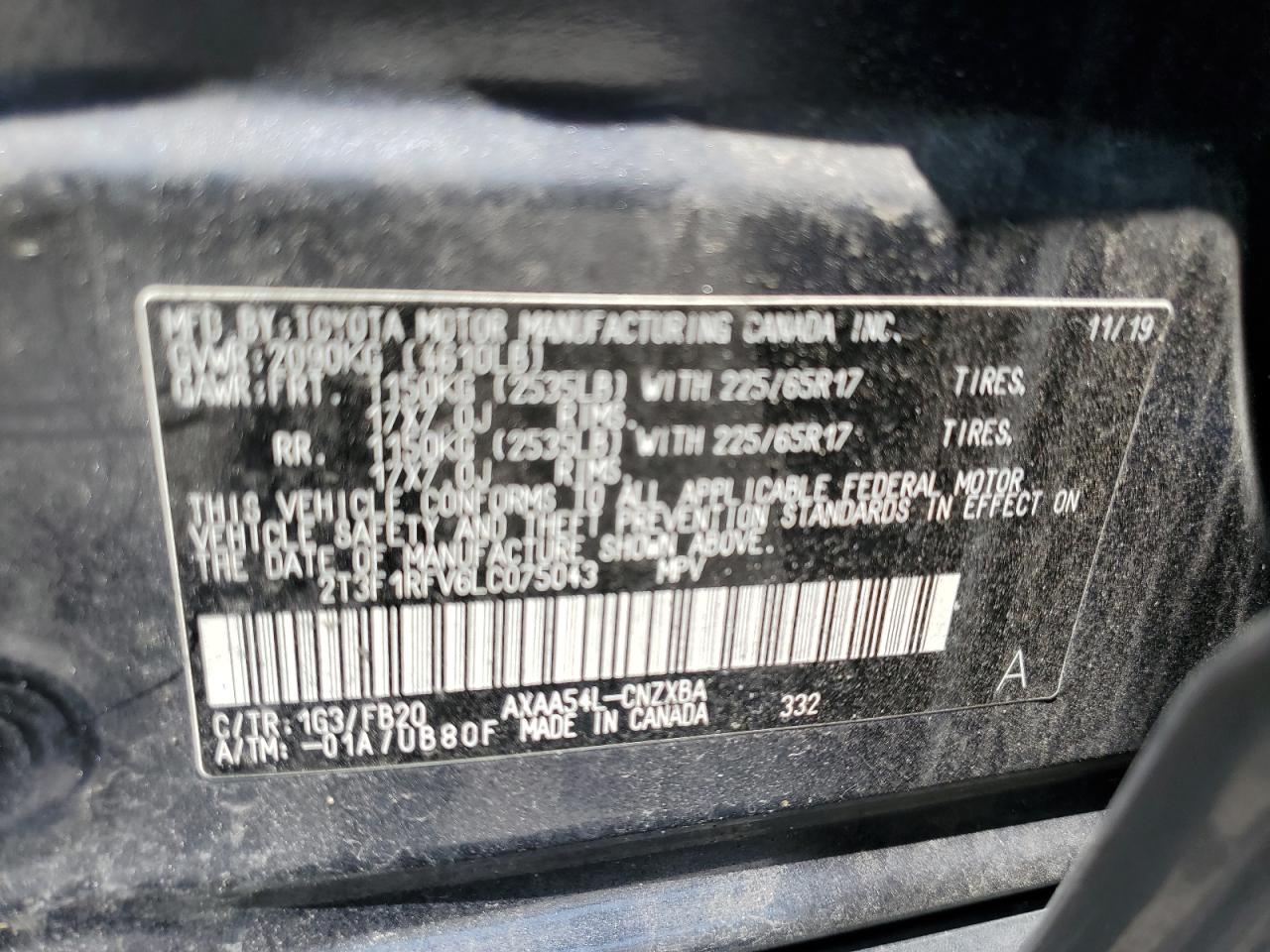 2T3F1RFV6LC075043 TOYOTA RAV4 2020