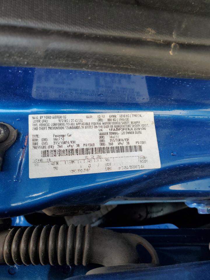 1FADP3FE8JL229100 FORD FOCUS 2018