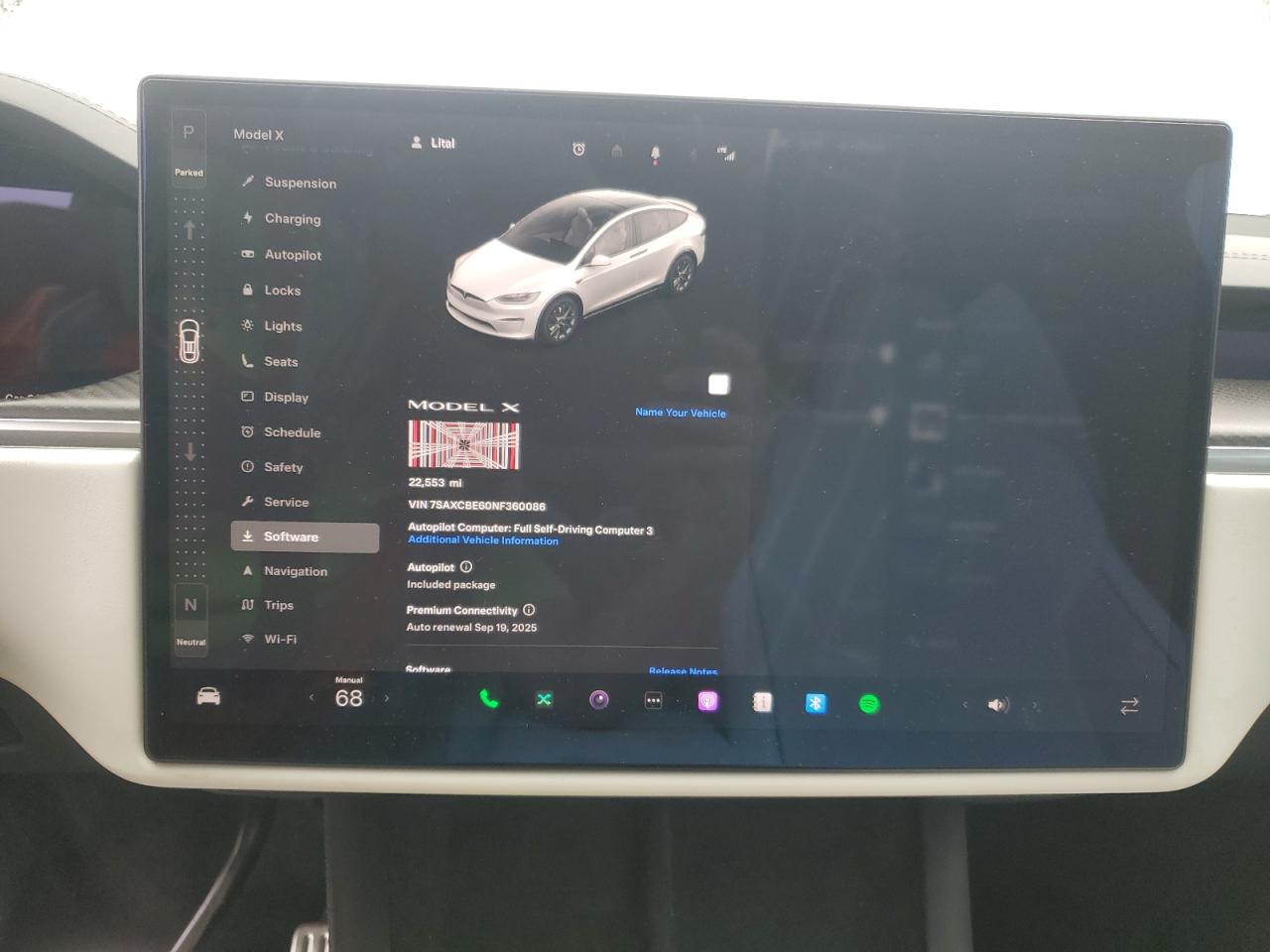 TESLA MODEL X 2022 VIN 7SAXCBE60NF360086 zdjęcie 9