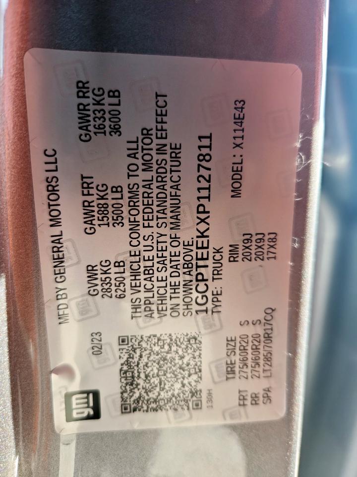 2023 Chevrolet Colorado Trail Boss VIN: 1GCPTEEKXP1127811 Lot: 62870965