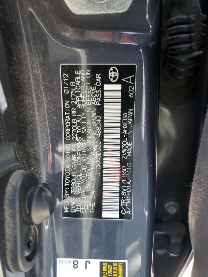 2012 Toyota Prius VIN: JTDKN3DU3C1488240 Lot: 62603985