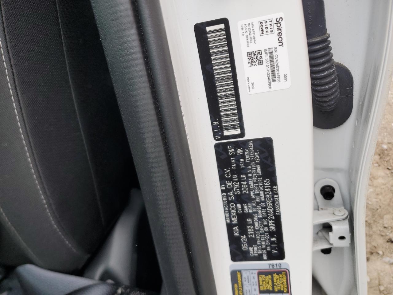 KIA FORTE 2024 VIN 3KPF24AD6RE824165 zdjęcie 12