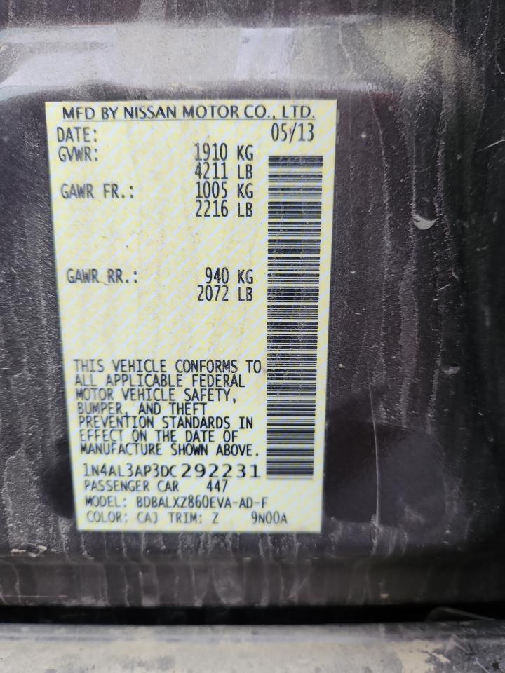 NISSAN ALTIMA 2013 VIN 1N4AL3AP3DC292231 фото 12