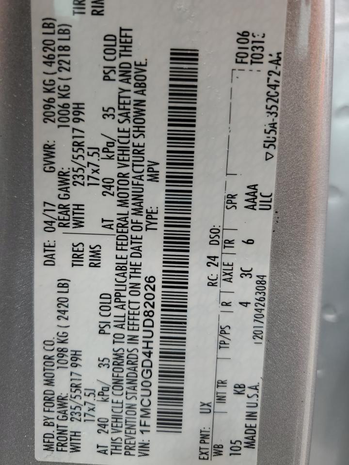 1FMCU0GD4HUD82026 FORD ESCAPE 2017