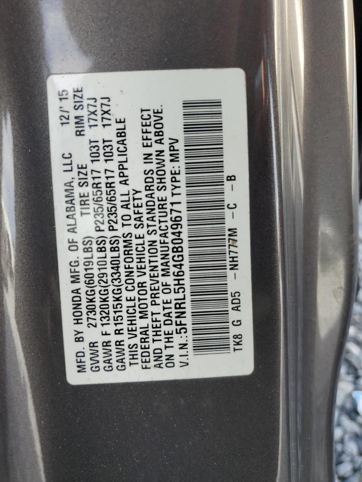 5FNRL5H64GB049671 HONDA All Models 2016