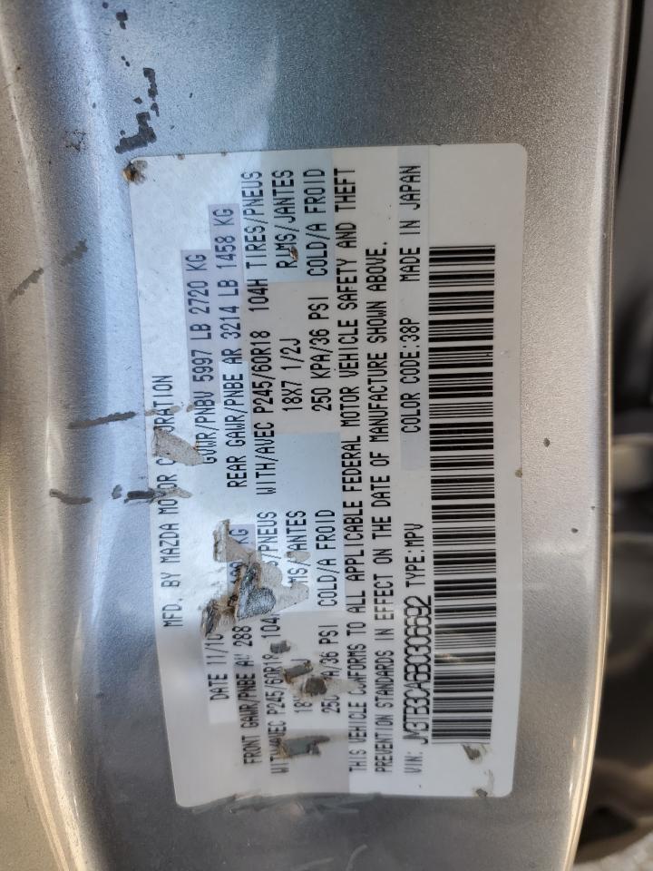 2011 Mazda Cx-9 VIN: JM3TB3CA6B0306692 Lot: 61077835