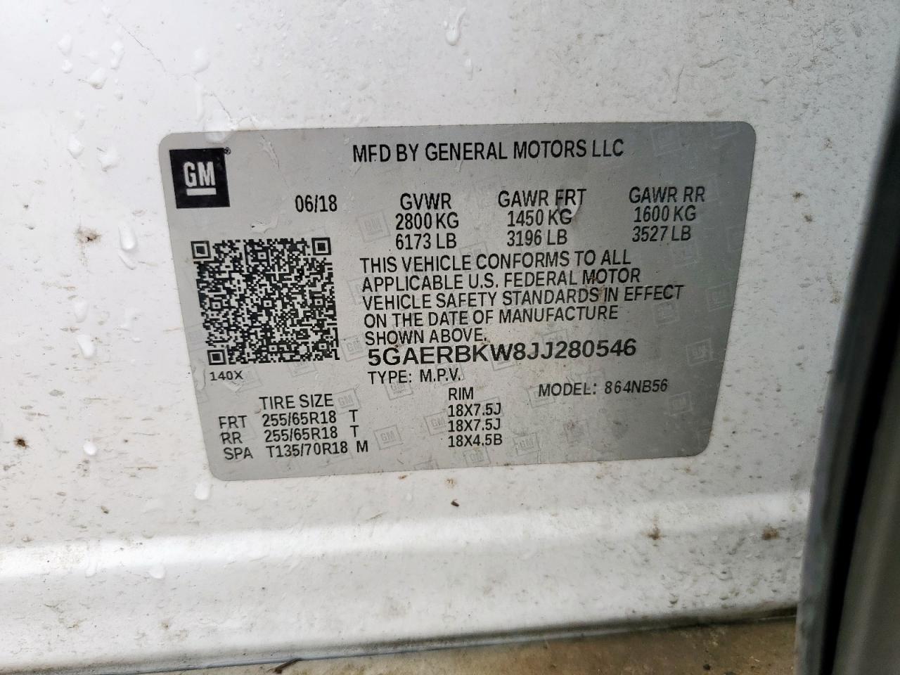 2018 Buick Enclave Essence VIN: 5GAERBKW8JJ280546 Lot: 60668175