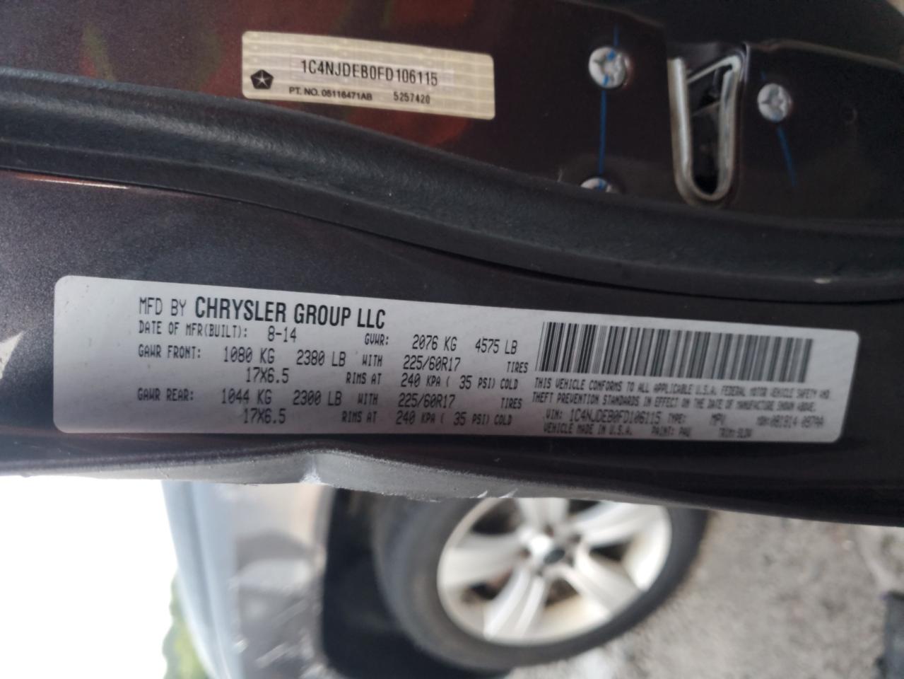 2015 Jeep Compass Latitude VIN: 1C4NJDEB0FD106115 Lot: 61564915