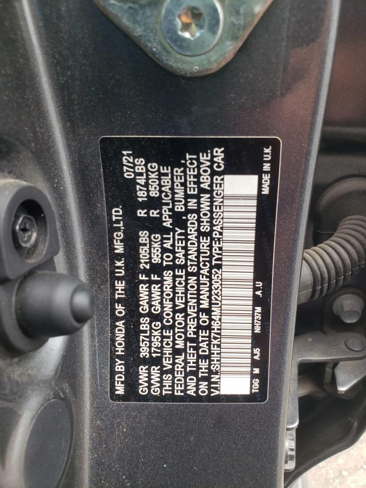 SHHFK7H64MU233052 HONDA CIVIC 2021