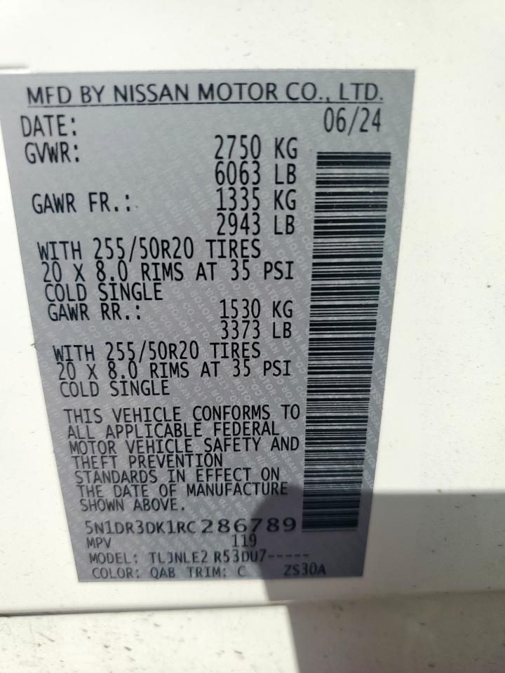 5N1DR3DK1RC286789 NISSAN PATHFINDER 2024