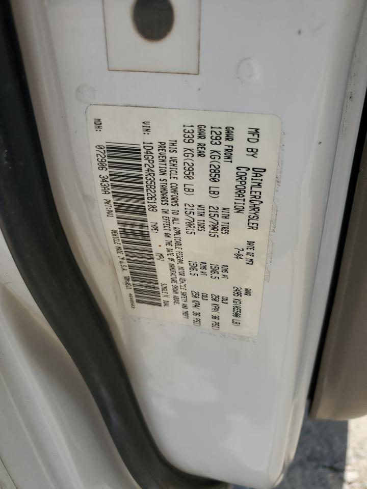 2005 Dodge Grand Caravan Se VIN: 1D4GP24R35B226109 Lot: 62536805