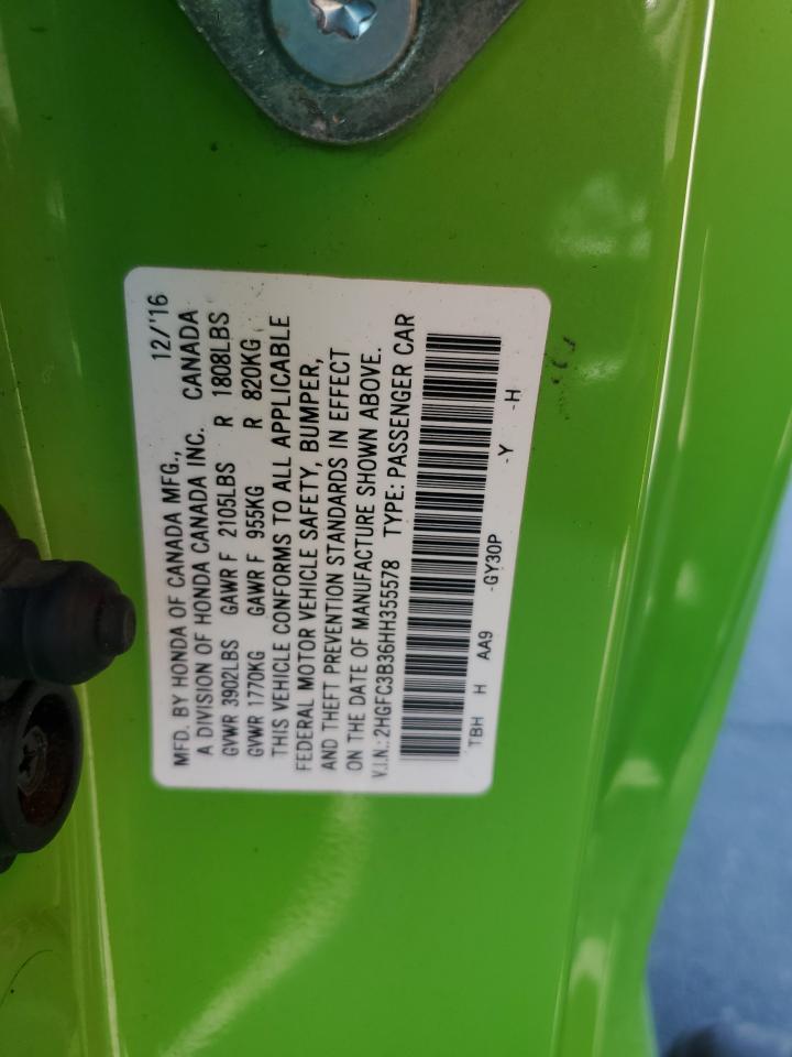 2HGFC3B36HH355578 HONDA CIVIC 2017