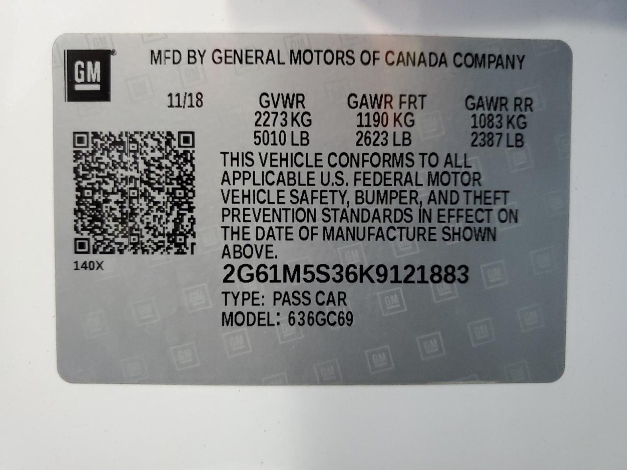 2019 Cadillac Xts Luxury VIN: 2G61M5S36K9121883 Lot: 62404545