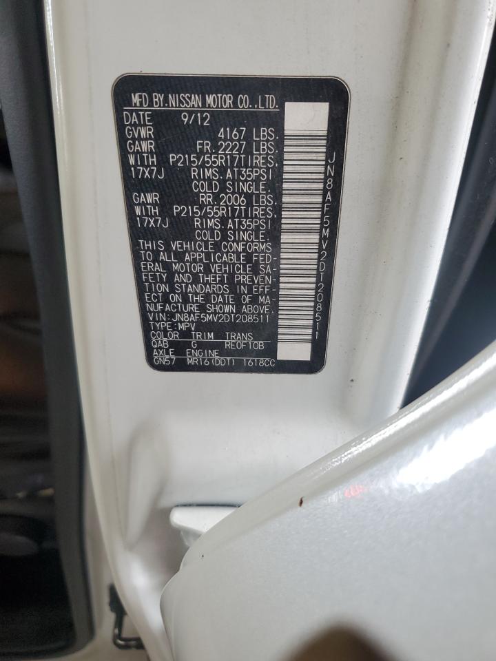 2013 Nissan Juke S VIN: JN8AF5MV2DT208511 Lot: 62471505