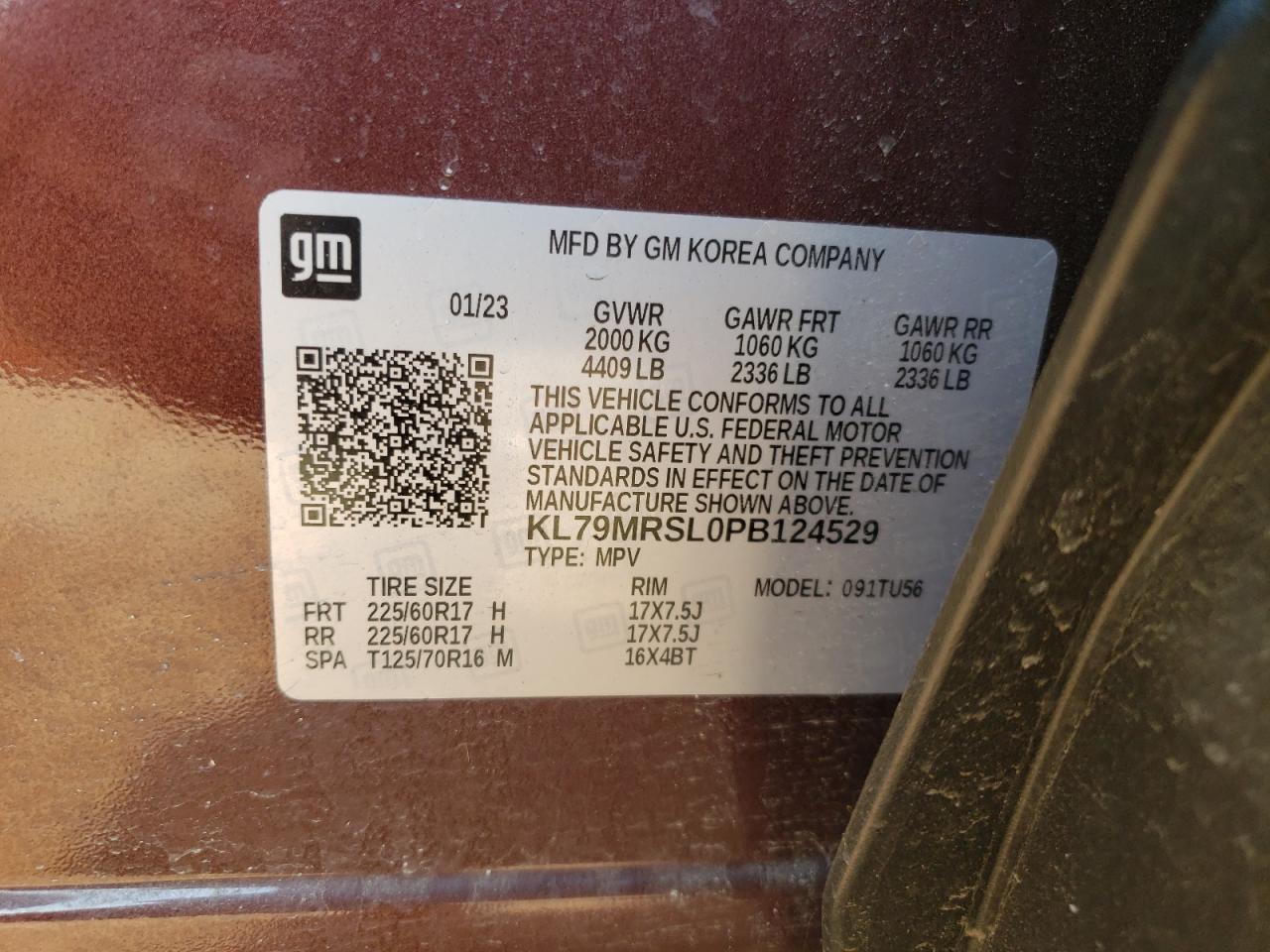 KL79MRSL0PB124529 CHEVROLET TRAILBLZR 2023