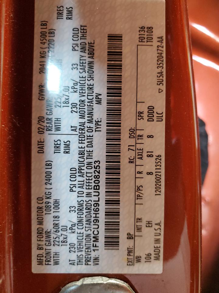 1FMCU9H69LUB08253 FORD ESCAPE 2020