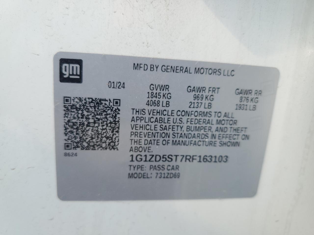 1G1ZD5ST7RF163103 CHEVROLET MALIBU 2024