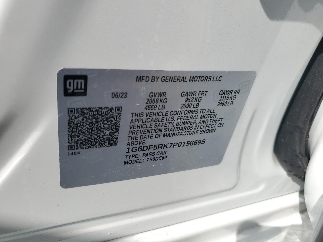 2023 Cadillac Ct4 Premium Luxury VIN: 1G6DF5RK7P0156695 Lot: 62082625