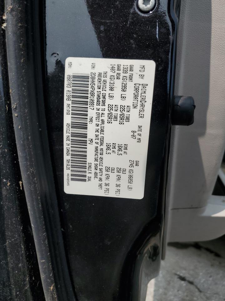 2008 Dodge Grand Caravan Sxt VIN: 2D8HN54PX8R109917 Lot: 58944275