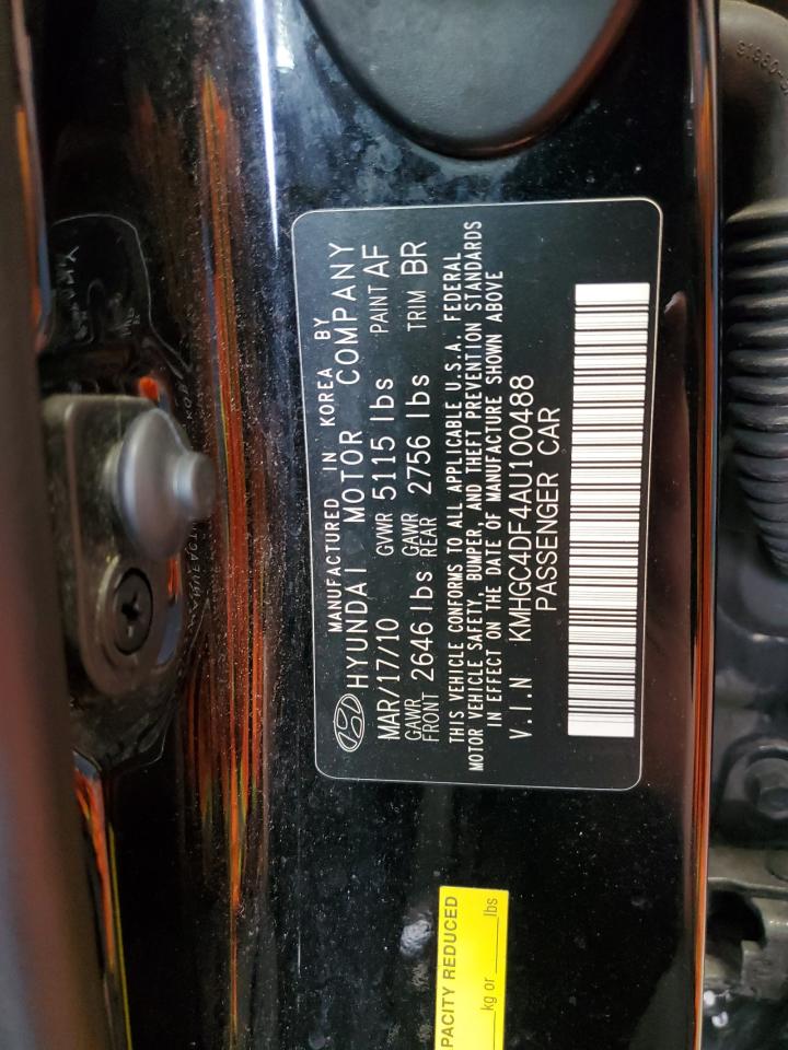 2010 Hyundai Genesis 4.6L VIN: KMHGC4DF4AU100488 Lot: 62478925