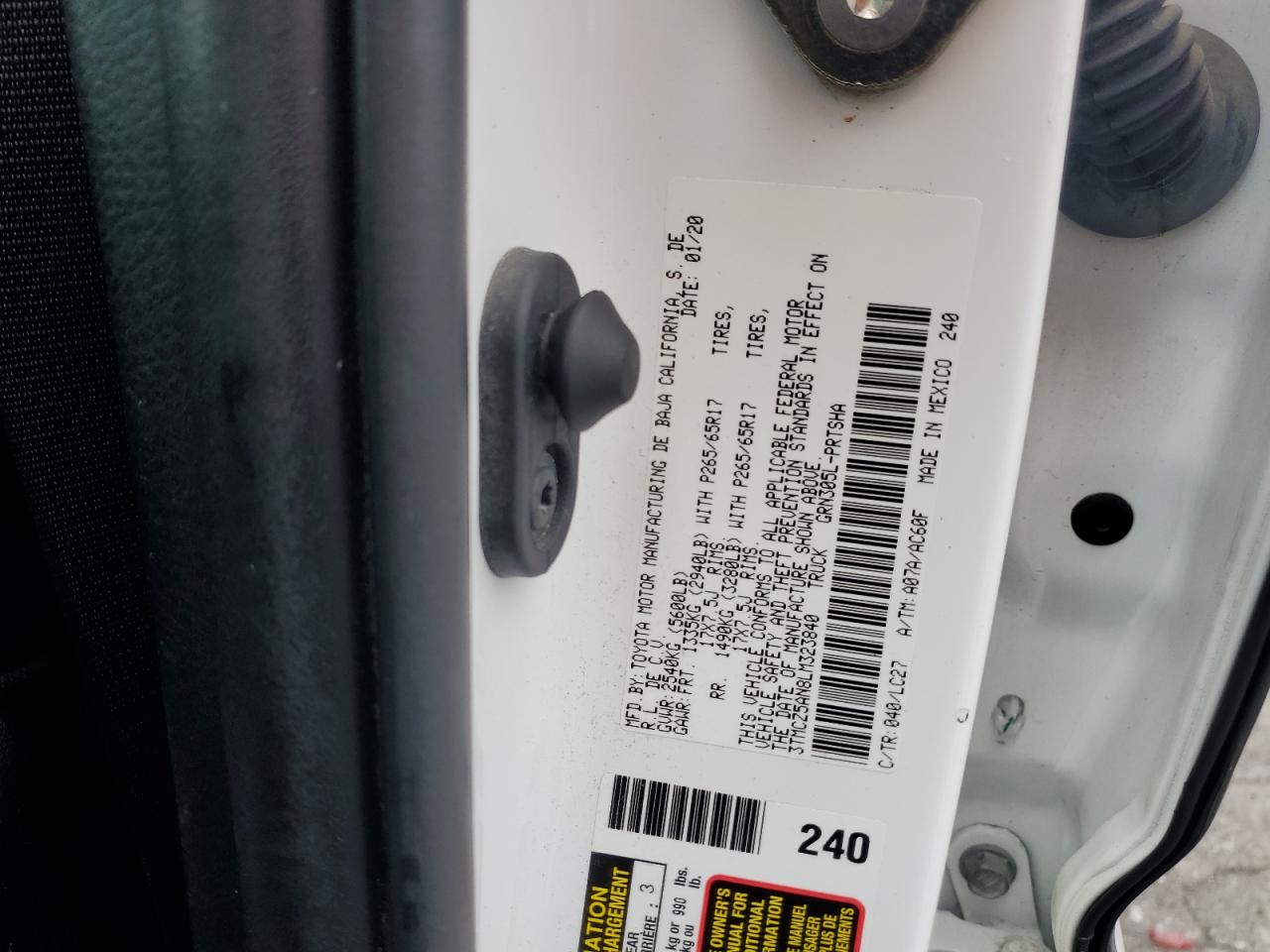3TMCZ5AN8LM323840 TOYOTA TACOMA 2020