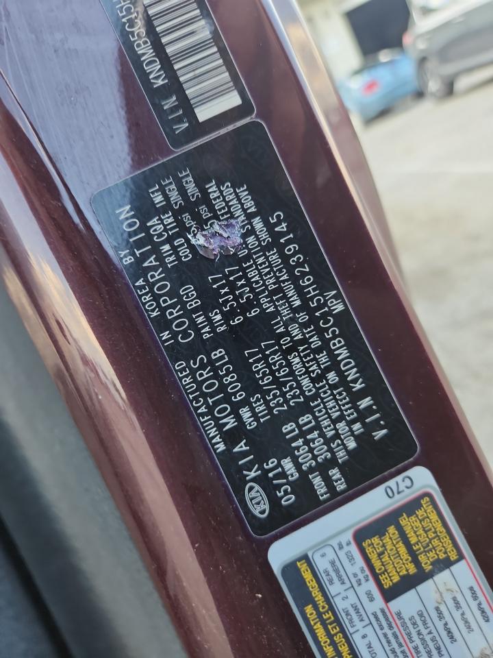 2017 Kia Sedona Lx VIN: KNDMB5C15H6239145 Lot: 62510055
