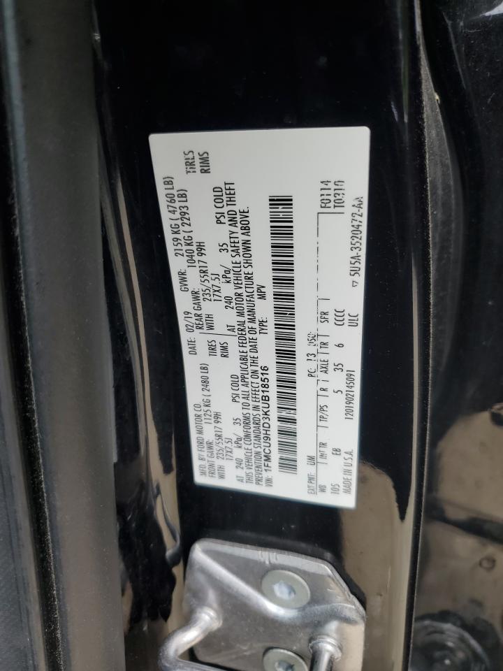 1FMCU9HD3KUB18516 FORD ESCAPE 2019