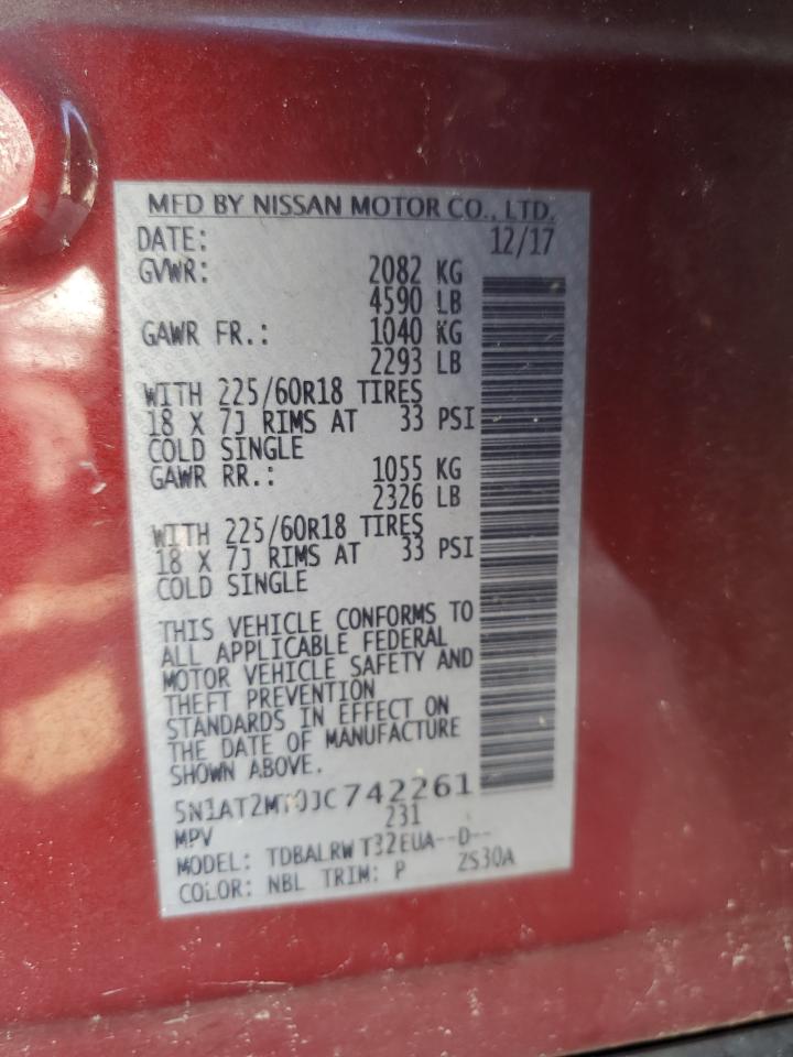 5N1AT2MT0JC742261 NISSAN ROGUE 2018