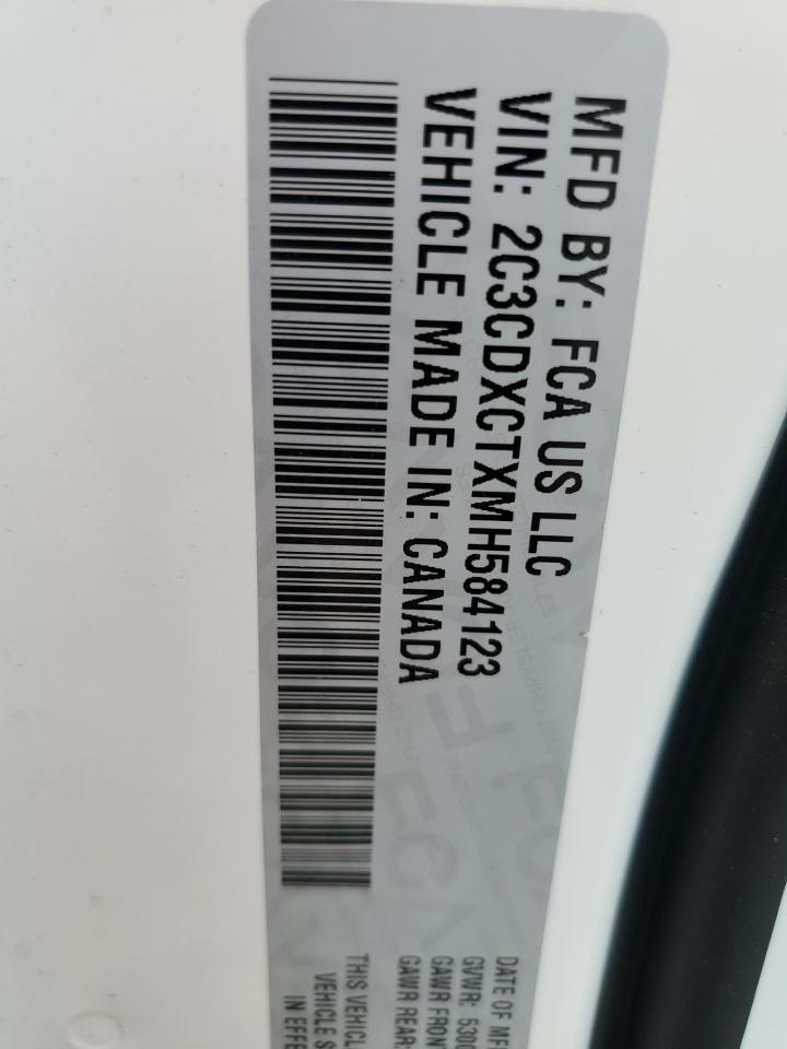 2021 Dodge Charger R/T VIN: 2C3CDXCTXMH584123 Lot: 59836595