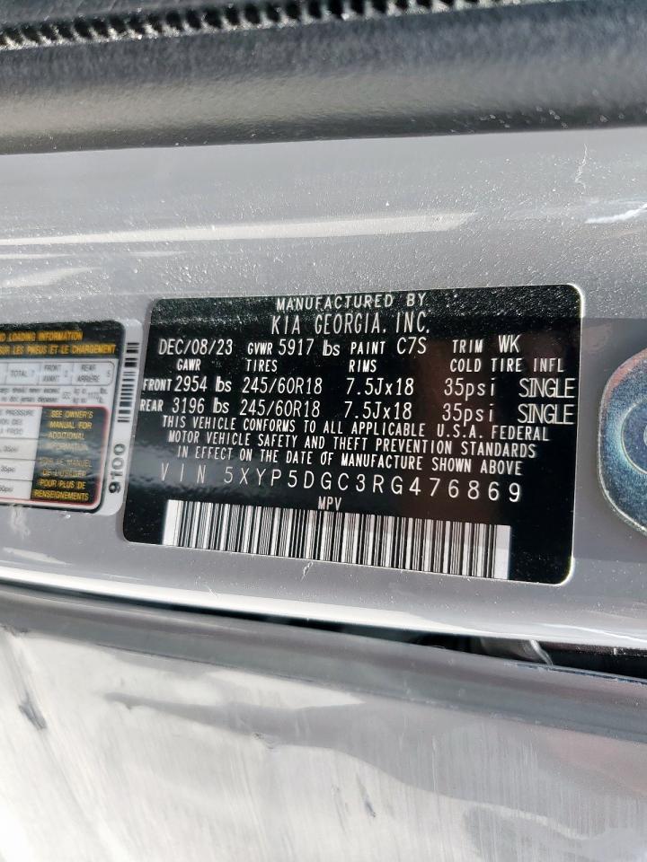 2024 Kia Telluride Sx VIN: 5XYP5DGC3RG476869 Lot: 62074425