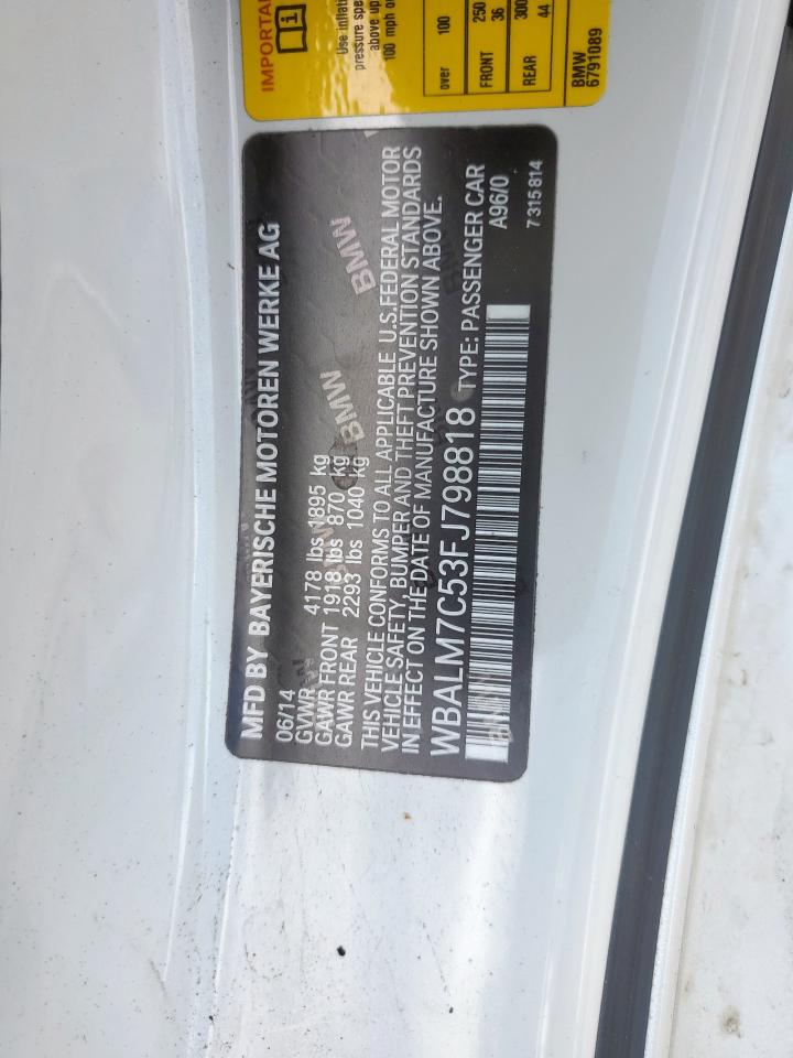 2015 BMW Z4 Sdrive35I VIN: WBALM7C53FJ798818 Lot: 62077565