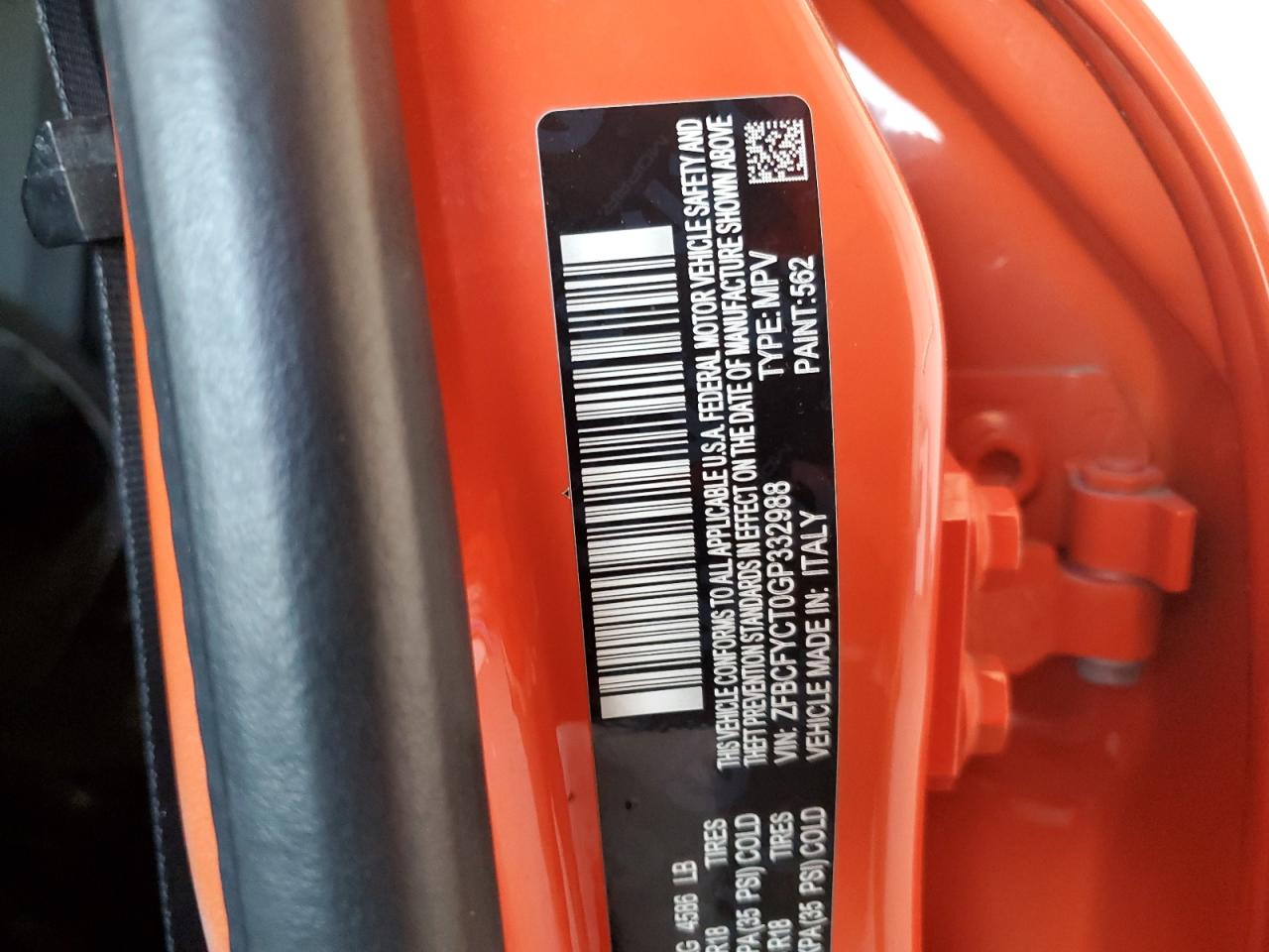 2016 Fiat 500X Trekking VIN: ZFBCFYCT0GP332988 Lot: 62692545
