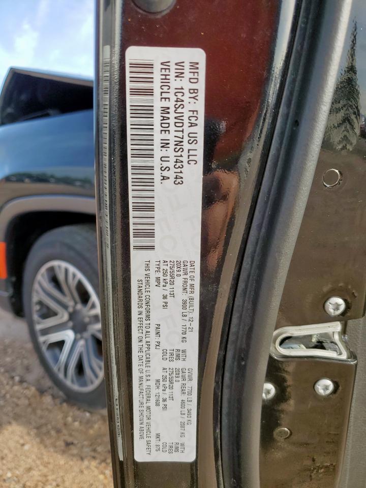 2022 Jeep Wagoneer Series Iii VIN: 1C4SJVDT7NS143143 Lot: 61011385