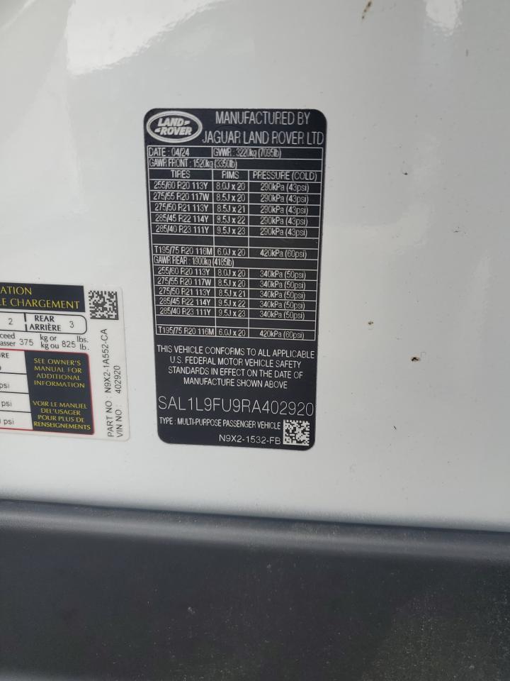 2024 Land Rover Range Rover Sport Dynamic Se VIN: SAL1L9FU9RA402920 Lot: 60527035