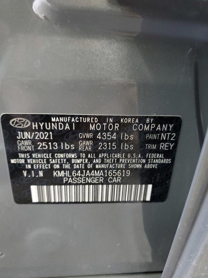 2021 Hyundai Sonata Sel VIN: KMHL64JA4MA165619 Lot: 61575645
