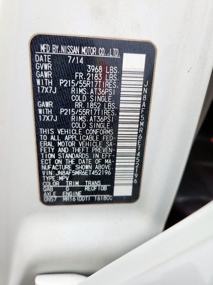 2014 Nissan Juke S VIN: JN8AF5MR6ET452196 Lot: 63039495
