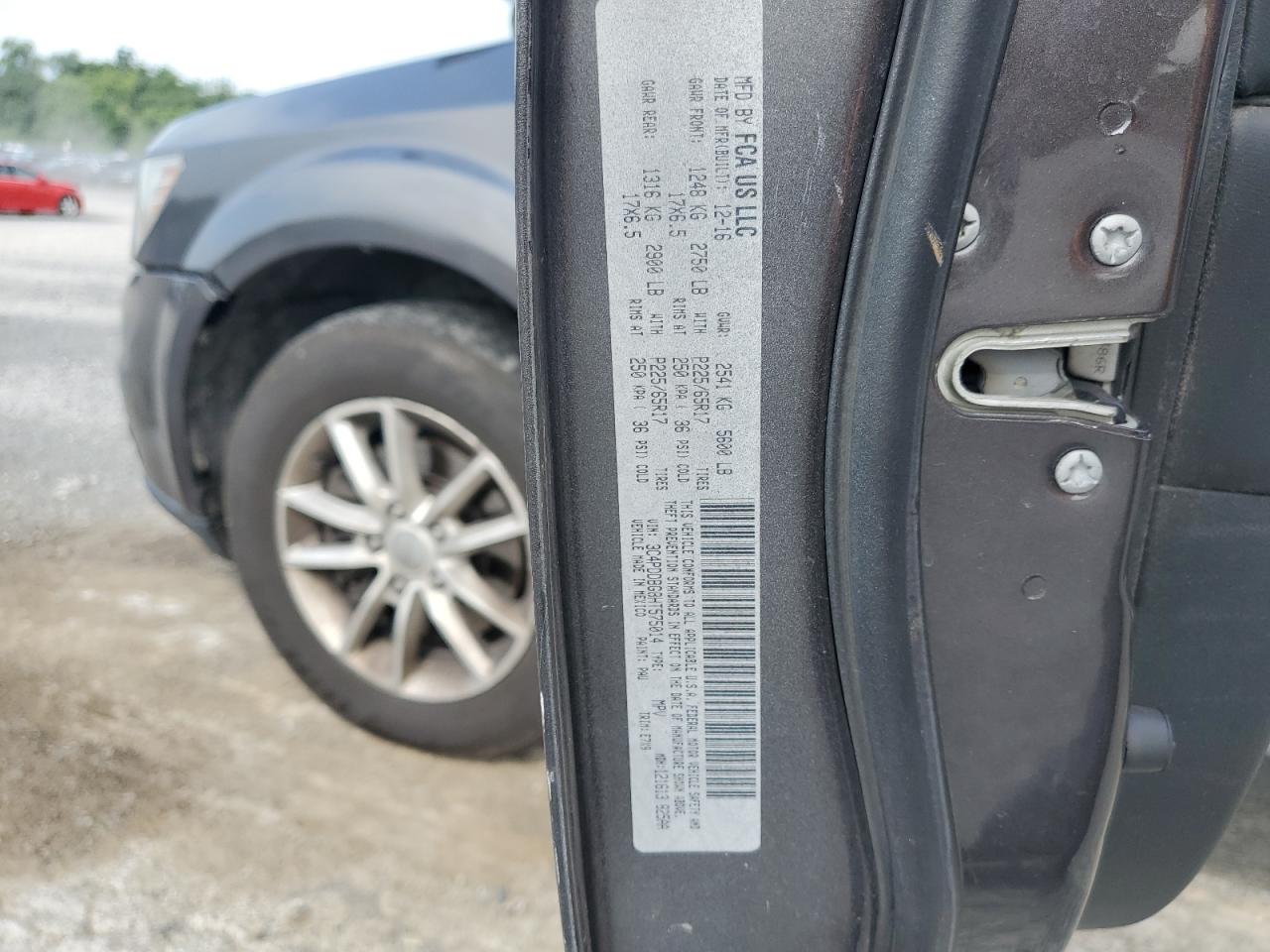2017 Dodge Journey Sxt VIN: 3C4PDDBG8HT575014 Lot: 62651575
