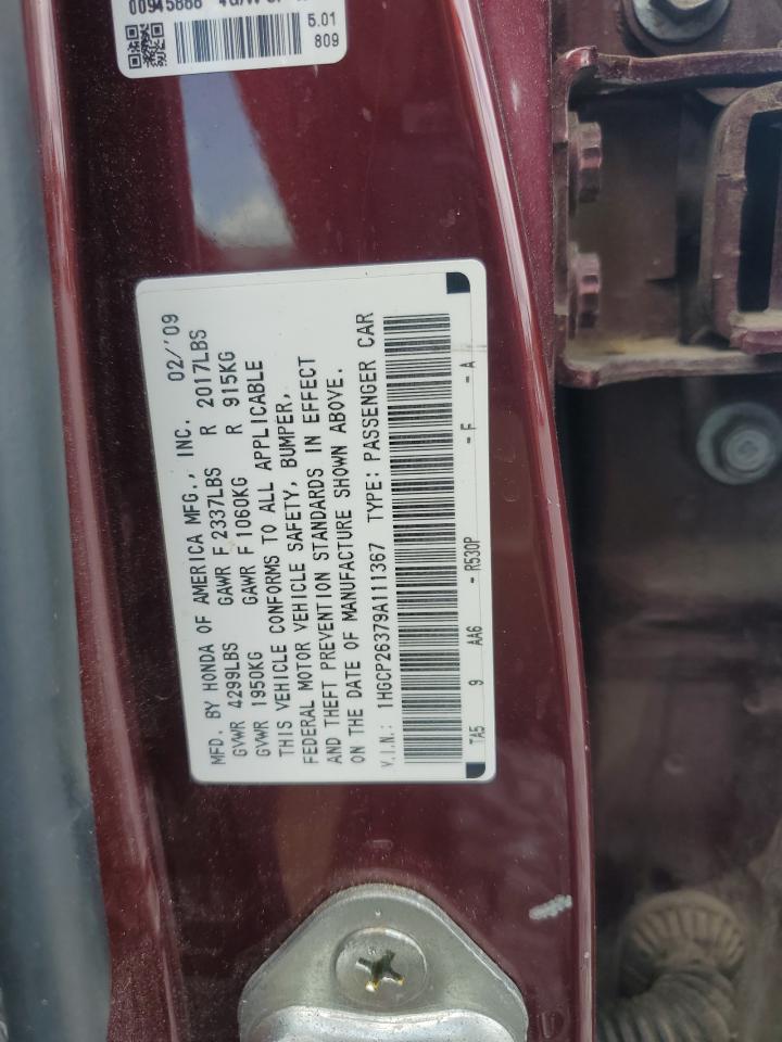 2009 Honda Accord Lxp VIN: 1HGCP26419A023682 Lot: 63007515