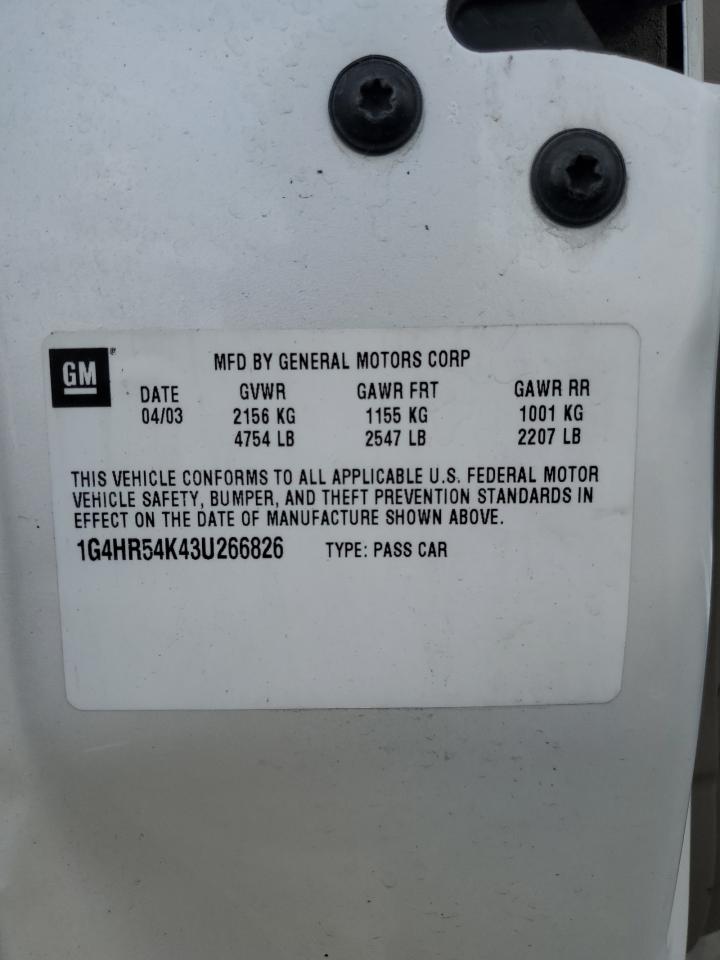 2003 Buick Lesabre Limited VIN: 1G4HR54K43U266826 Lot: 62351135