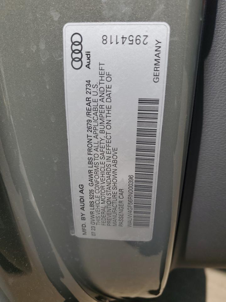 2024 Audi S5 Premium Plus VIN: WAUW4GF56RN000396 Lot: 59739005