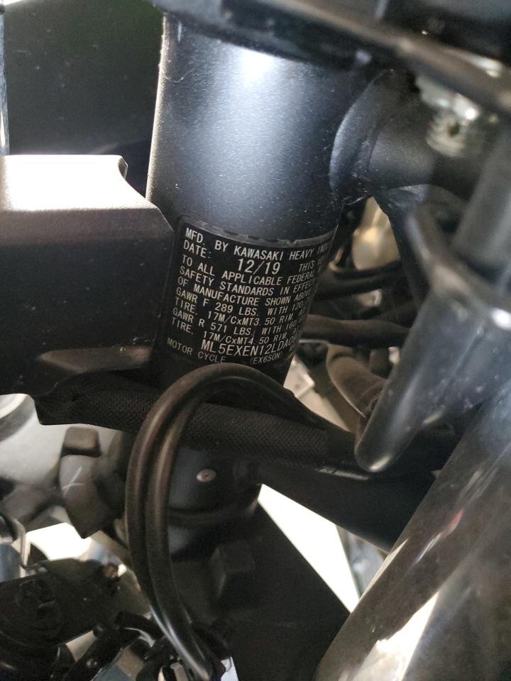 2020 Kawasaki Ex650 N VIN: ML5EXEN12LDA09714 Lot: 59396435