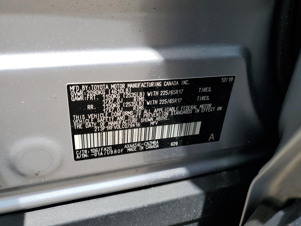2T3P1RFV0LC079416 TOYOTA RAV4 2020