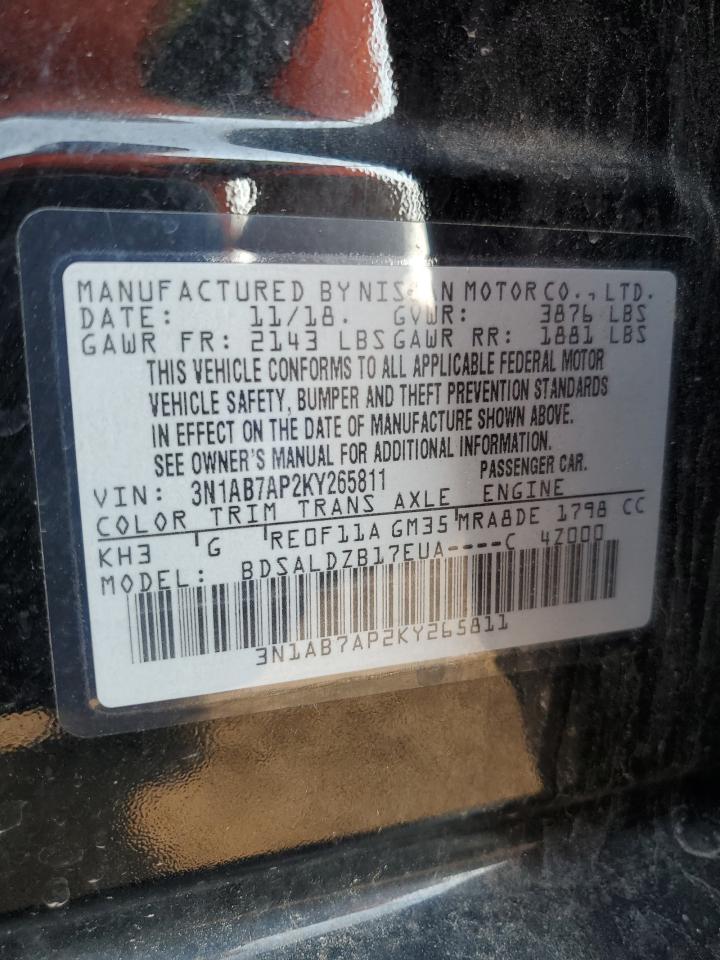 3N1AB7AP2KY265811 NISSAN SENTRA 2019