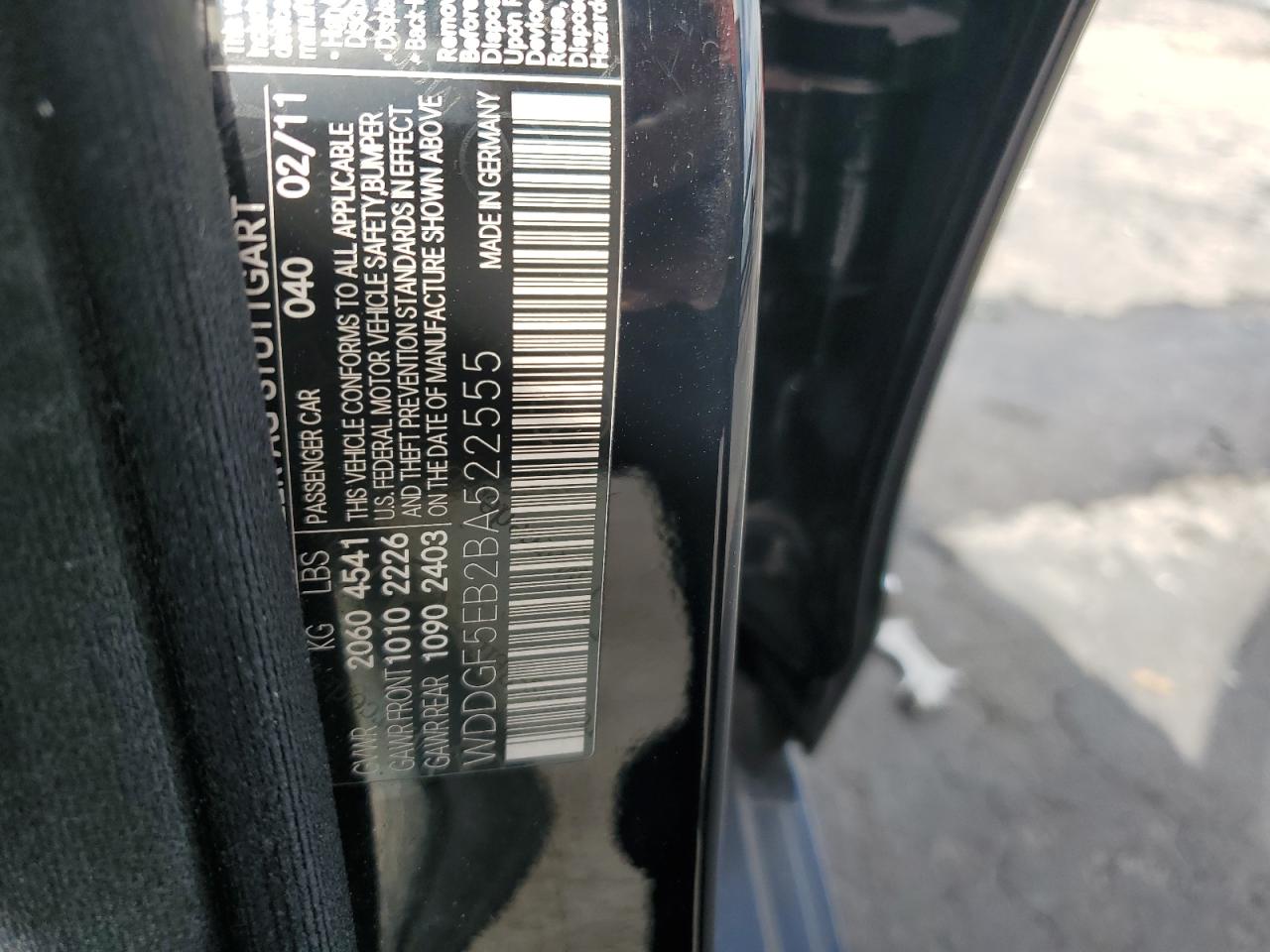 2011 Mercury C300 VIN: WD0GF1EB28A522555 Lot: 60581715