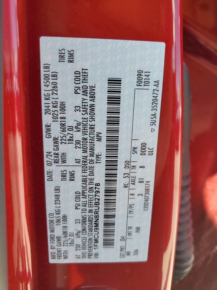 1FMCU9MN8RUB27978 FORD ESCAPE ST 2024