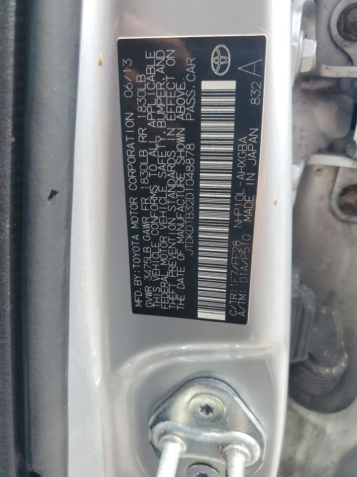 2013 Toyota Prius C VIN: JTDKDTB32D1048878 Lot: 63232635
